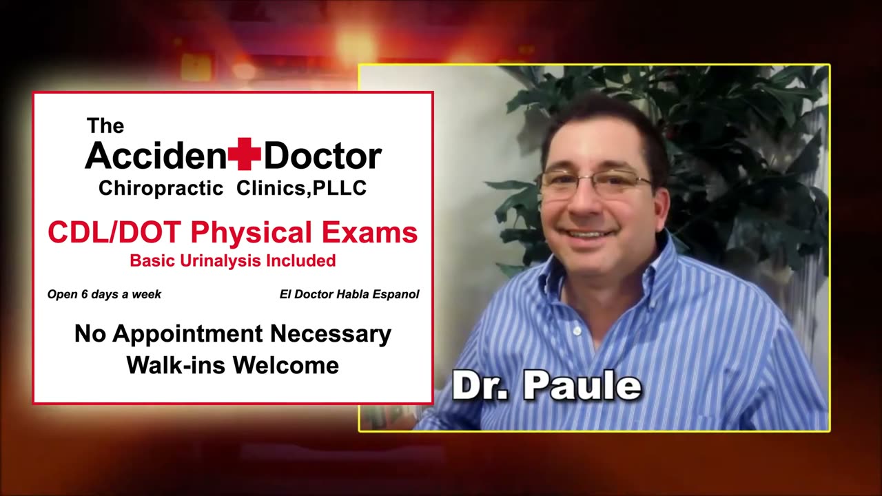The Accident Doctor Chiropractic Clinics info card with Dr. Paul